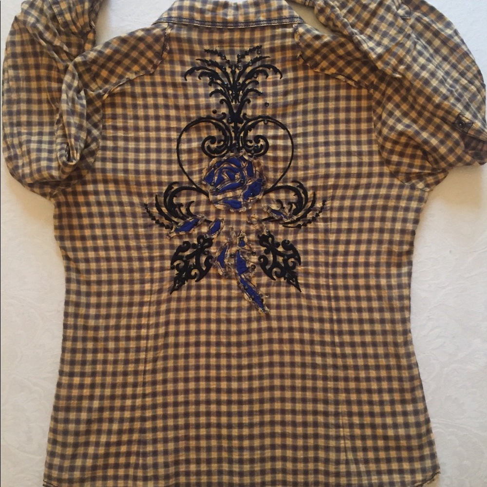 Roar Western Inspired Checked Pearl Button Shirt - image 3